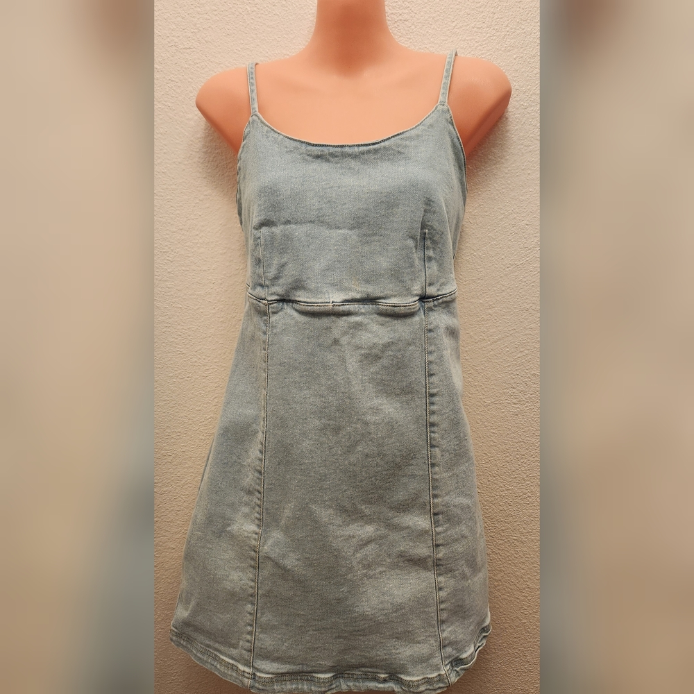 LONE STAR Blue Spaghetti Strap Sundress Mini Dress